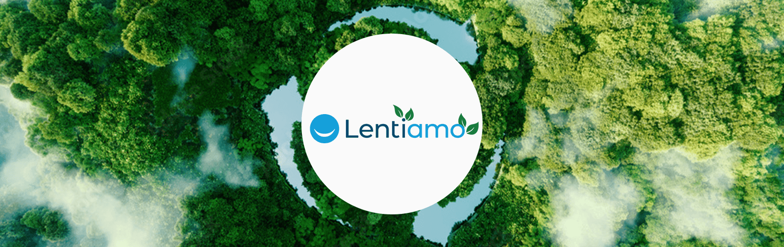 Logo Lentiamo sur une forêt verte